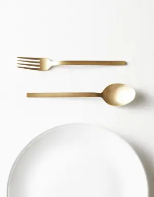 4-pack of 100% steel gold dessert forks