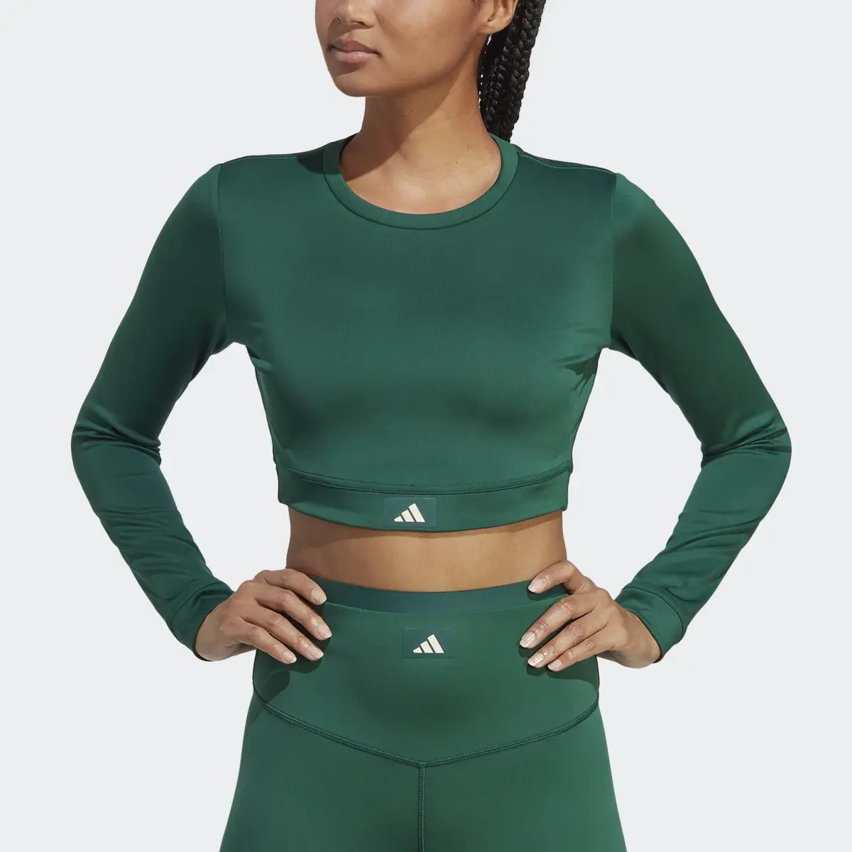 Adidas Sports Club Long Sleeve Crop Tee. 1