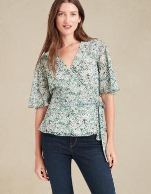 Petite Wrap Blouse green