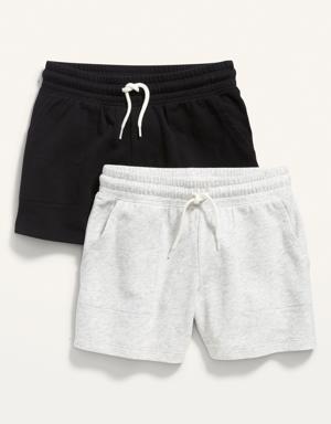 Old Navy Vintage French Terry Drawstring Utility Shorts 2-Pack for Girls gray