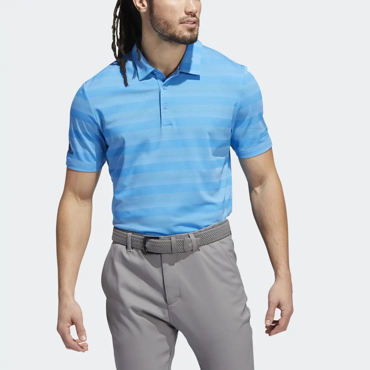 Adidas Two-Color Striped Polo Shirt. 1