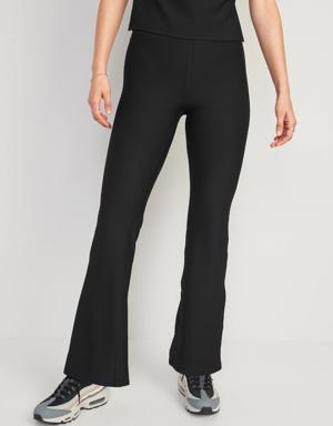 Old Navy Extra High-Waisted PowerSoft Rib-Knit Flare Pants for Women black