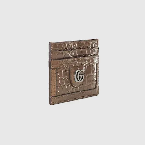 Gucci Crocodile card case with Double G. 3