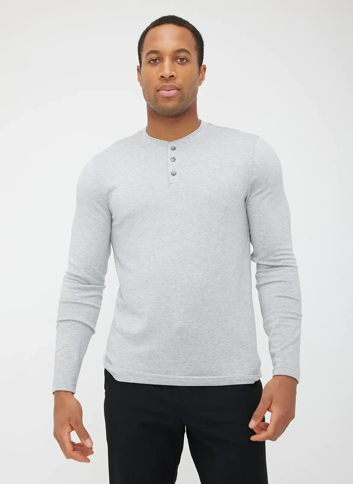 Kit And Ace BFT Long Sleeve Henley. 1