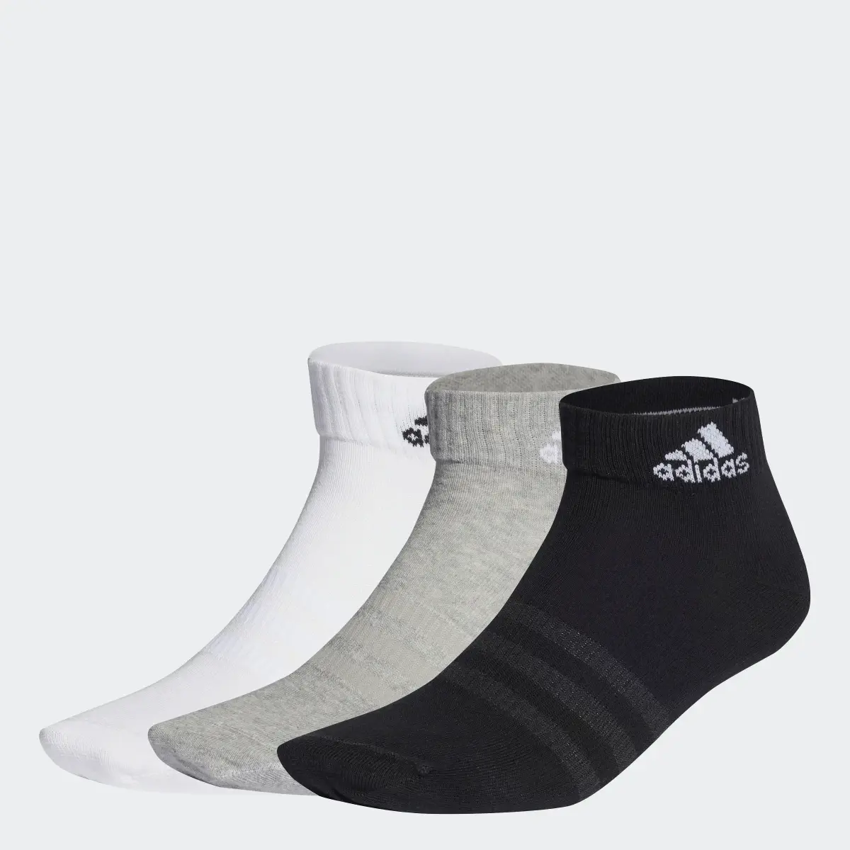Adidas Thin and Light Ankle Socks 3 Pairs. 1