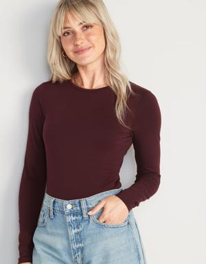 Old Navy Long-Sleeve Jersey Bodysuit for Women red
