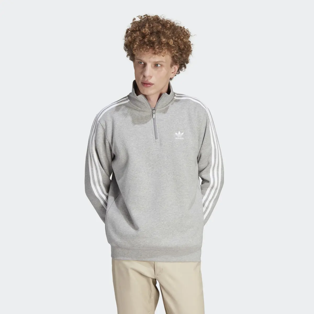 Adidas Sweat-shirt à demi-zip Adicolor Classics 3 bandes. 2