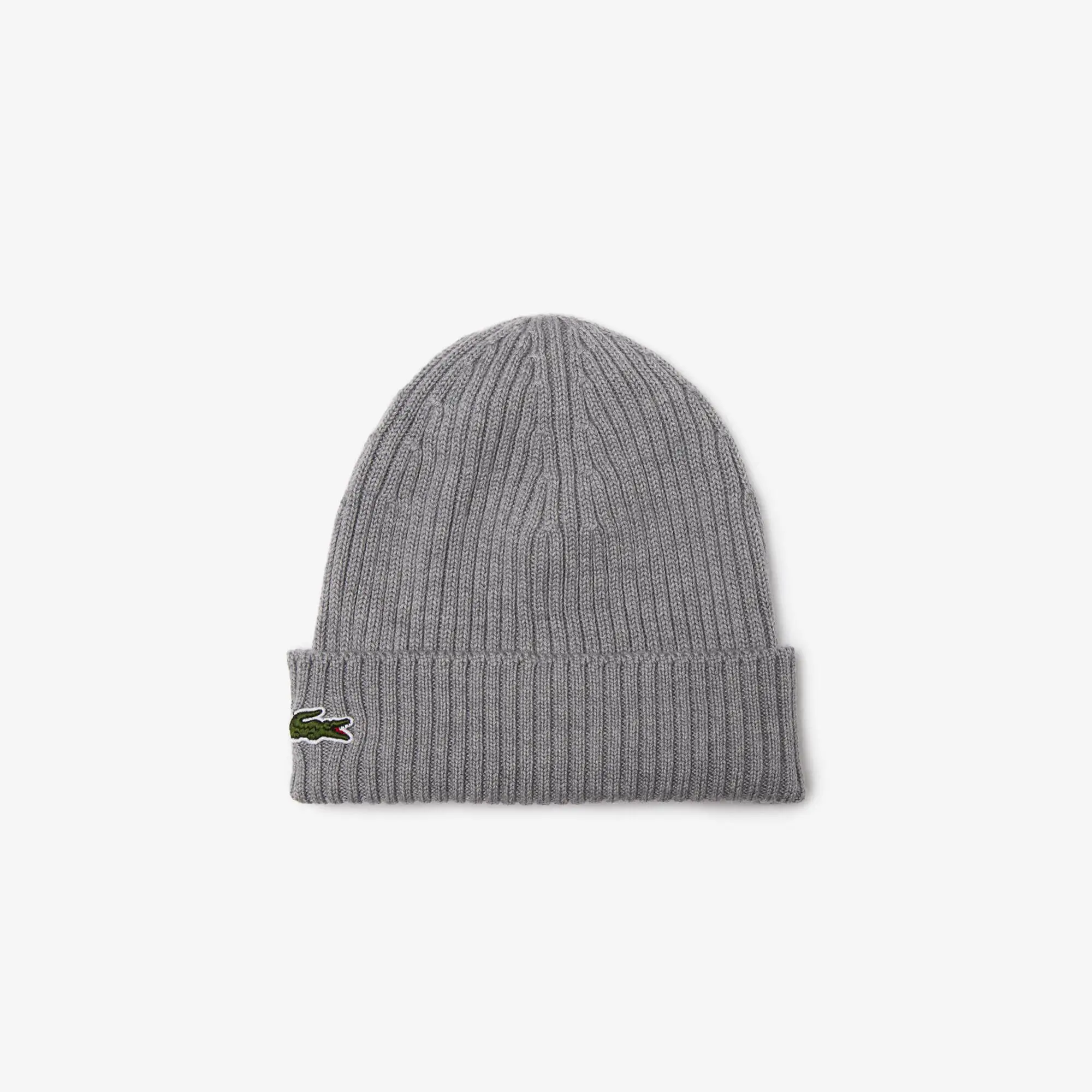 Lacoste Unisex Ribbed Wool Beanie. 2