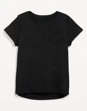 Old Navy Softest Short-Sleeve Heart-Pocket T-Shirt for Girls black