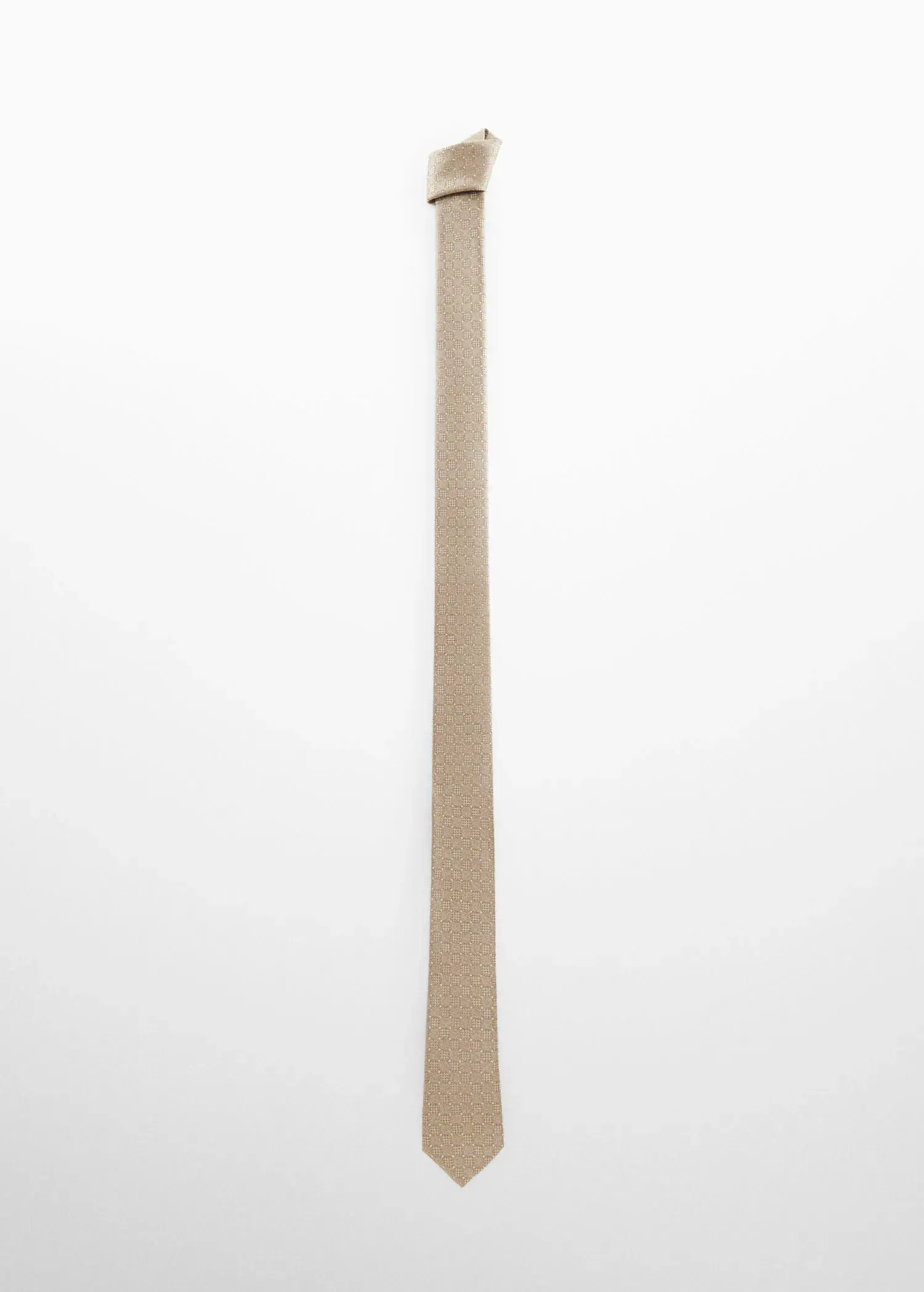 Mango Geometric-structure tie. a wooden pole with a white background. 
