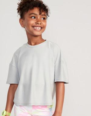 Old Navy Cloud 94 Soft Go-Dry Cool Cropped T-Shirt for Girls gray