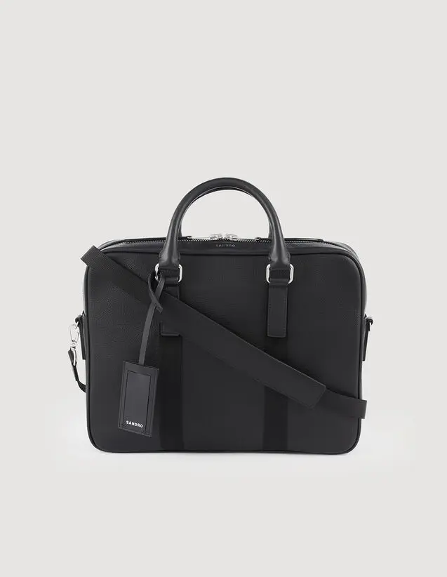 Sandro Large briefcase in coated canvas. 2