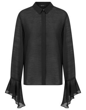 Black Puffed Collar Shirt