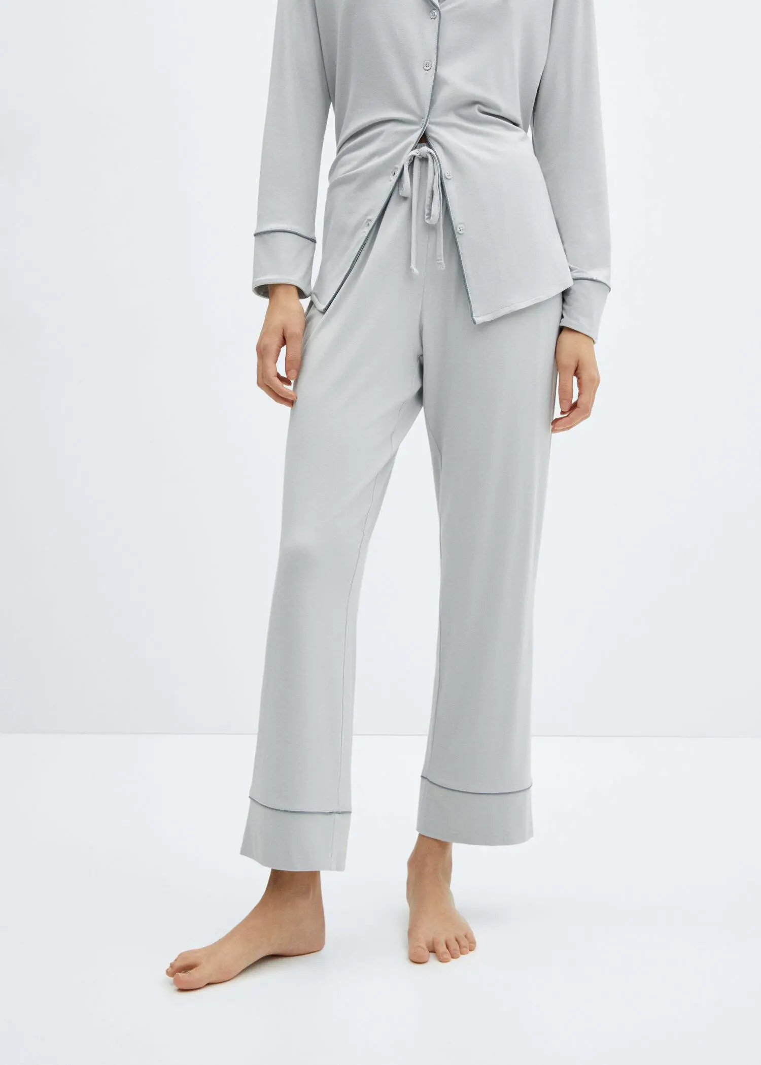 Mango Pyjama trousers with trim. 2