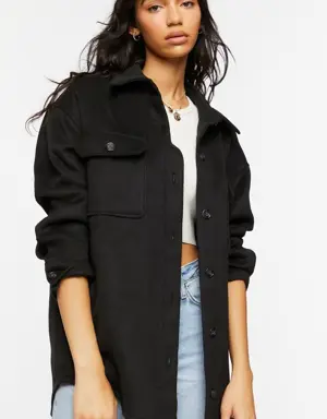 Forever 21 Drop Sleeve Button Front Shacket Black