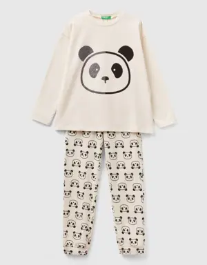 warm pyjamas with panda print