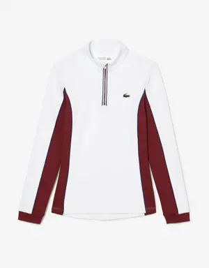 Slim Fit Contrast Sleeve Tennis Sweatshirt