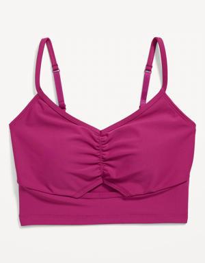 Old Navy - Light Support PowerSoft Ruched Sports Bra for Women black
