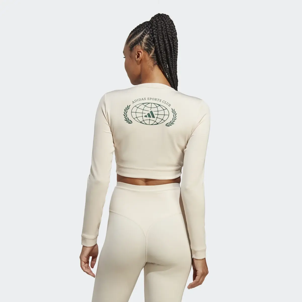 Adidas Maglia Sports Club Long Sleeve Crop. 3