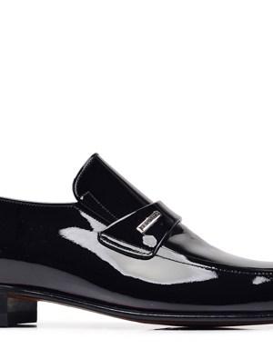 Rugan Siyah Klasik Loafer Kösele Erkek Ayakkabı -53011-