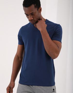 İndigo Basic Kısa Kol Standart Kalıp V Yaka Erkek T-Shirt - 87912