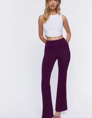 Forever 21 Welt Pocket Flare Pants Plum