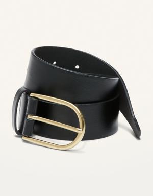 Faux-Leather D-Ring Belt for Women (1.5 inch) black
