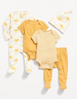 Unisex Soft-Knit 5-Piece Layette Set for Baby multi