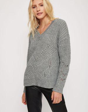 V-Neck Wool-Blend Sweater