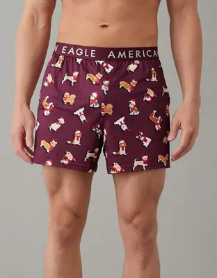 American Eagle O Christmas Dogs Ultra Soft Pocket Boxer Short. 1