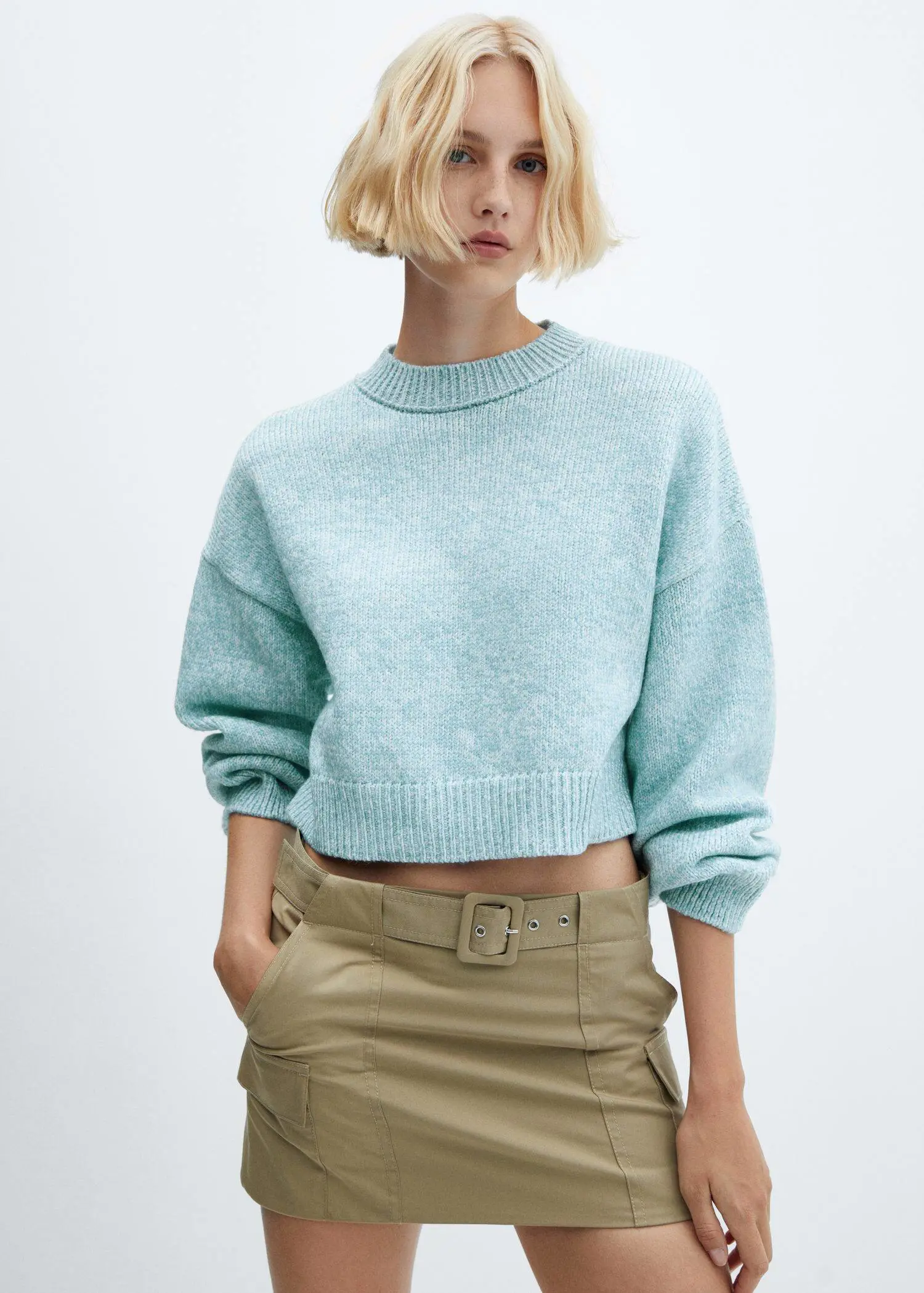 Mango Pull-over crop manches bouffantes. 2