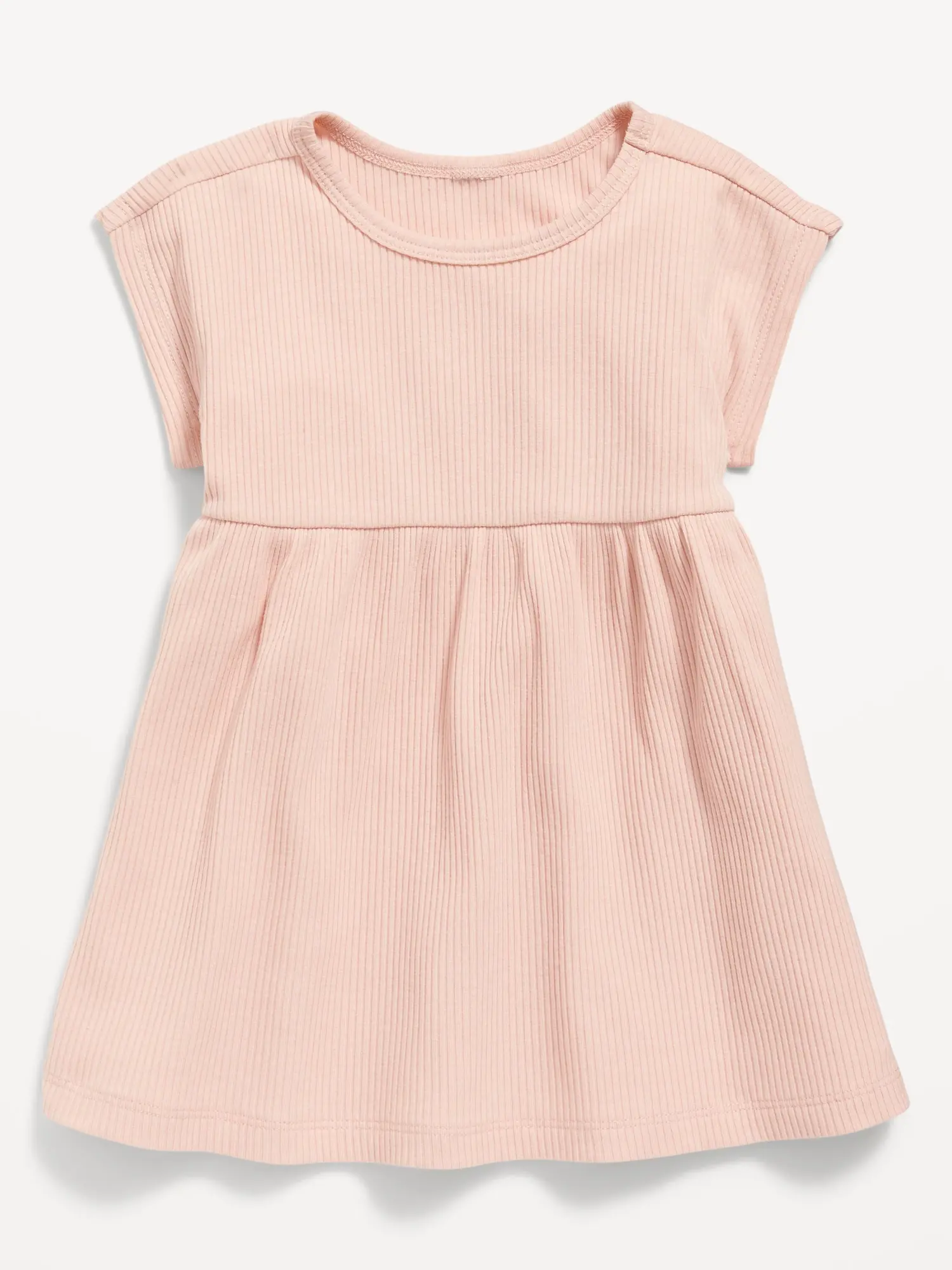 Old Navy Short-Sleeve Rib-Knit Dress for Baby pink. 1