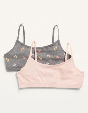 Old Navy Patterned Jersey-Knit Cami Bra 2-Pack for Girls brown