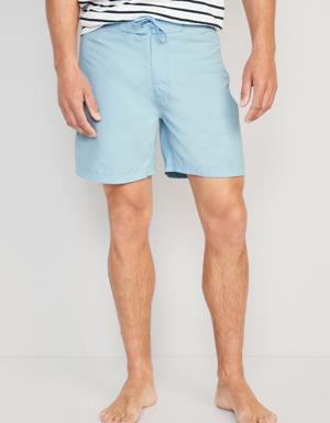 Solid Board Shorts for Men -- 6-inch inseam blue