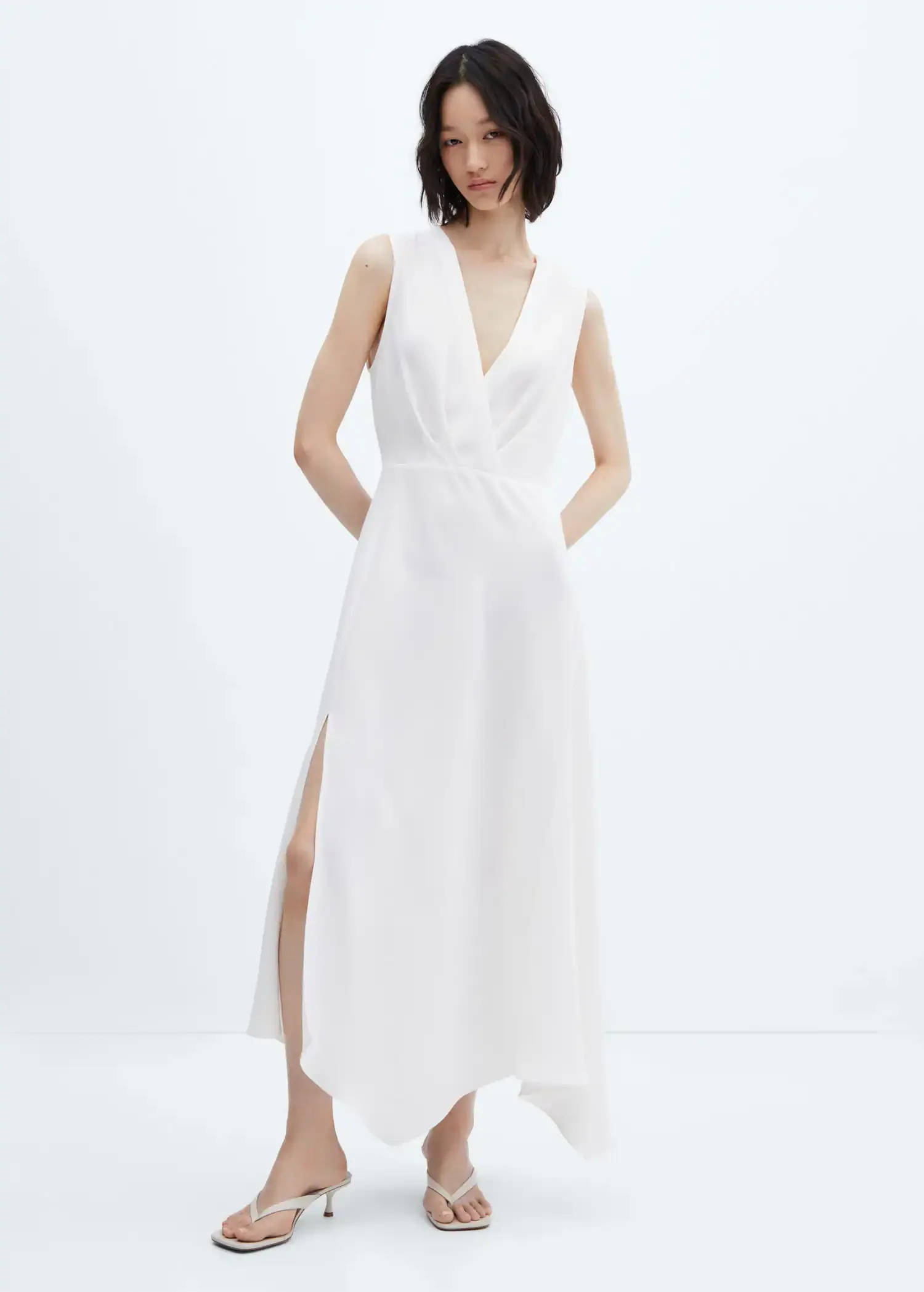 Mango Asymmetrical dress with side slit. 3