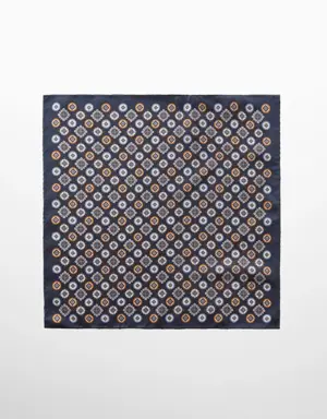 Printed silk pocket square