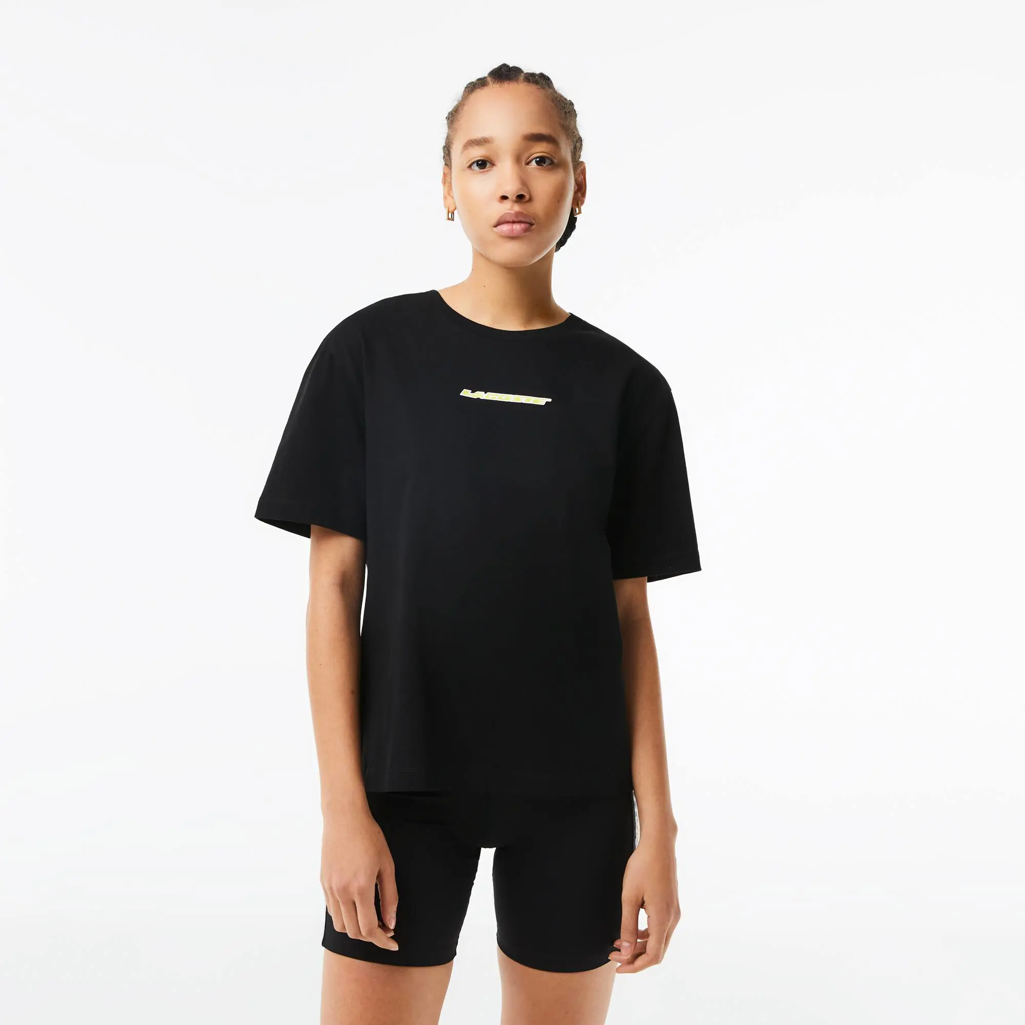 Lacoste Women’s Jersey Contrast Print T-Shirt. 1