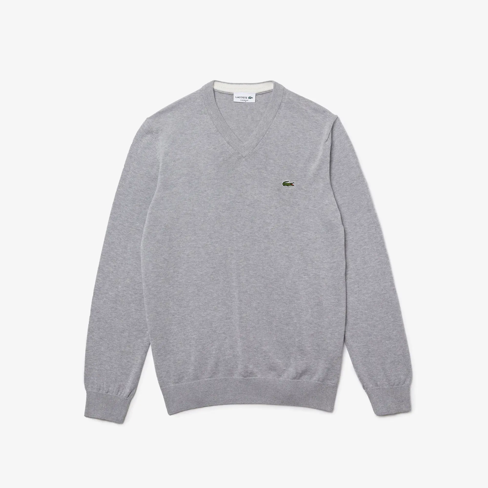 Lacoste Men's V-Neck Organic Cotton Sweater. 2