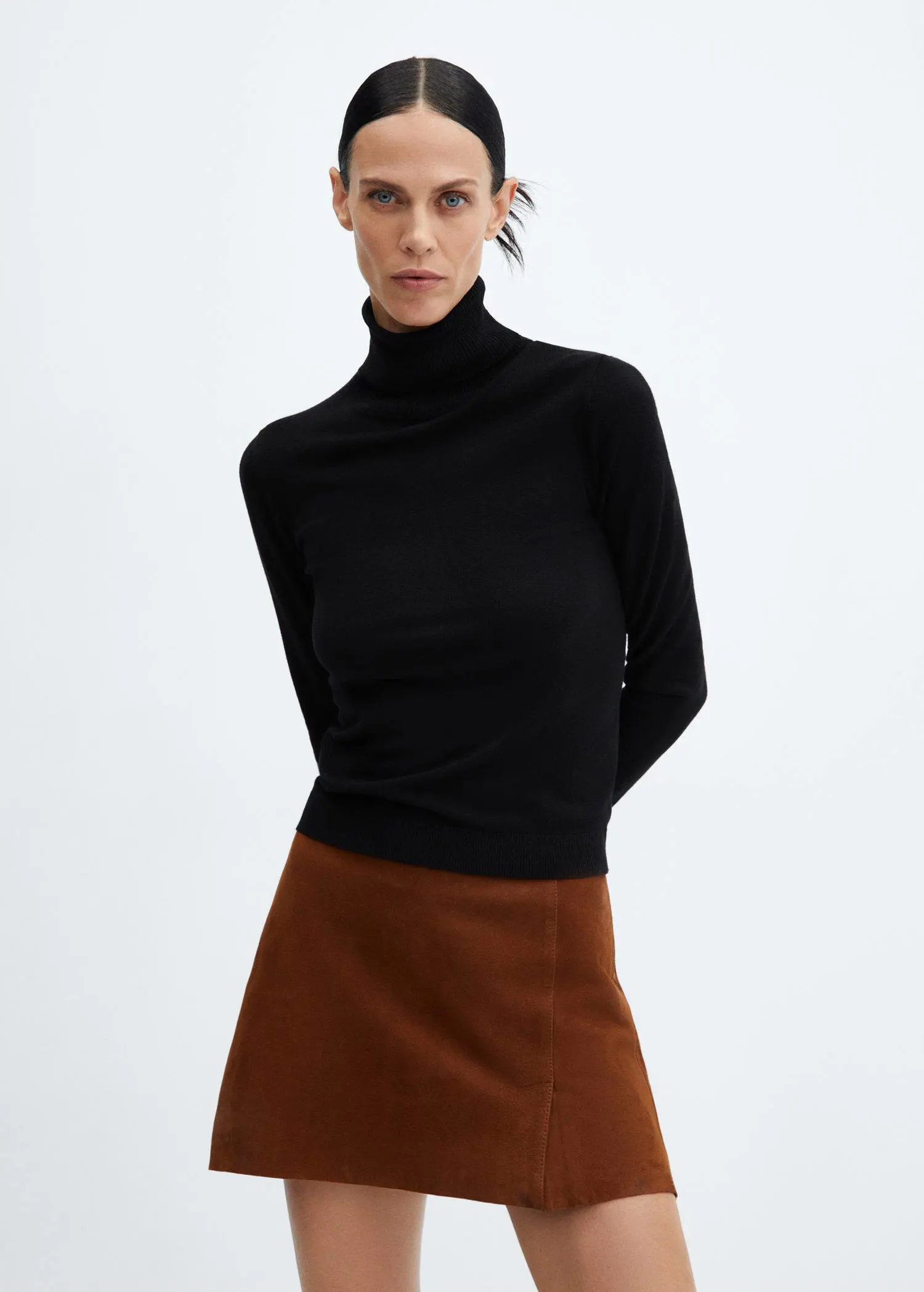 Mango Fine-knit turtleneck sweater. 1