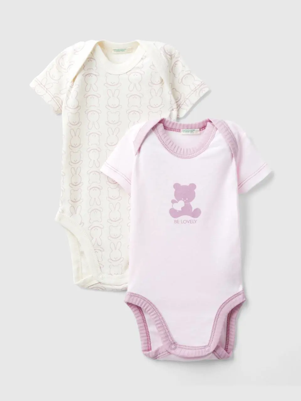 Benetton two short sleeve bodysuits in organic cotton. 1