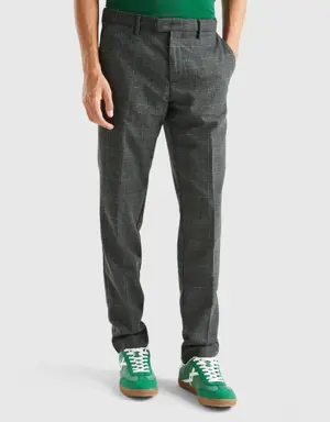 prince of wales slim fit trousers