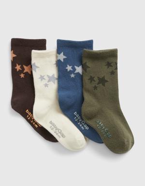 Toddler Star Crew Socks (4-Pack) multi