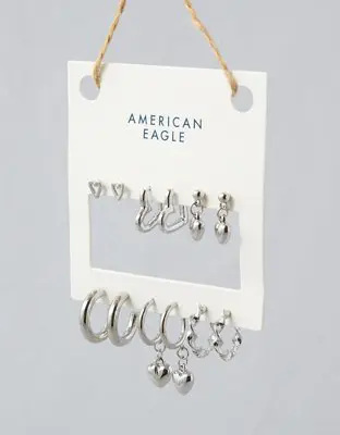American Eagle O Heart Earrings 6-Pack. 1