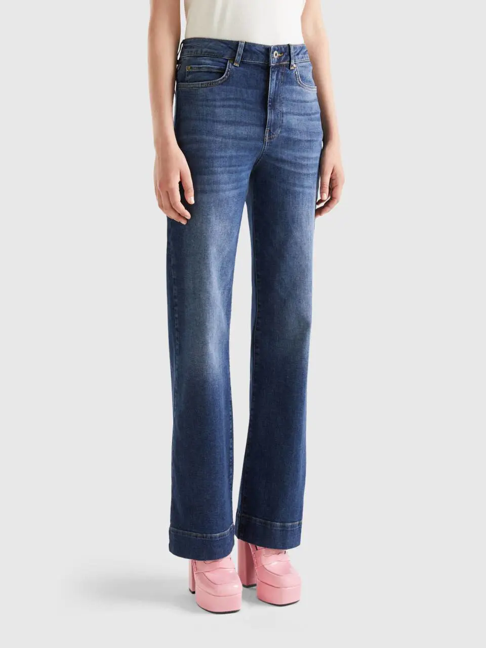 Benetton stretch flared jeans. 1