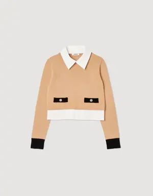 Cropped wool and cashmere sweater Login to add to Wish list