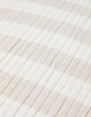 Capa de almofada decorativa de 100% algodão com risca tecida 60 x 60 cm