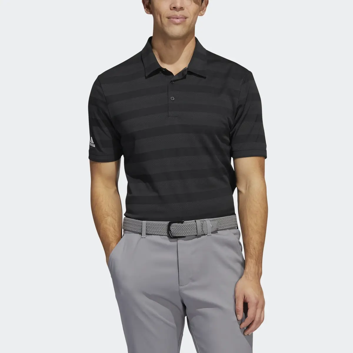 Adidas Two-Color Striped Polo Shirt. 1