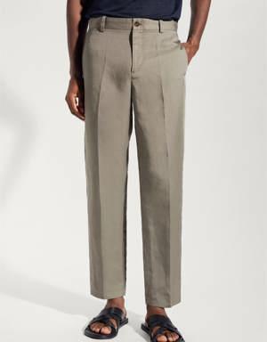 Pantaloni slim-fit lyocell lino 