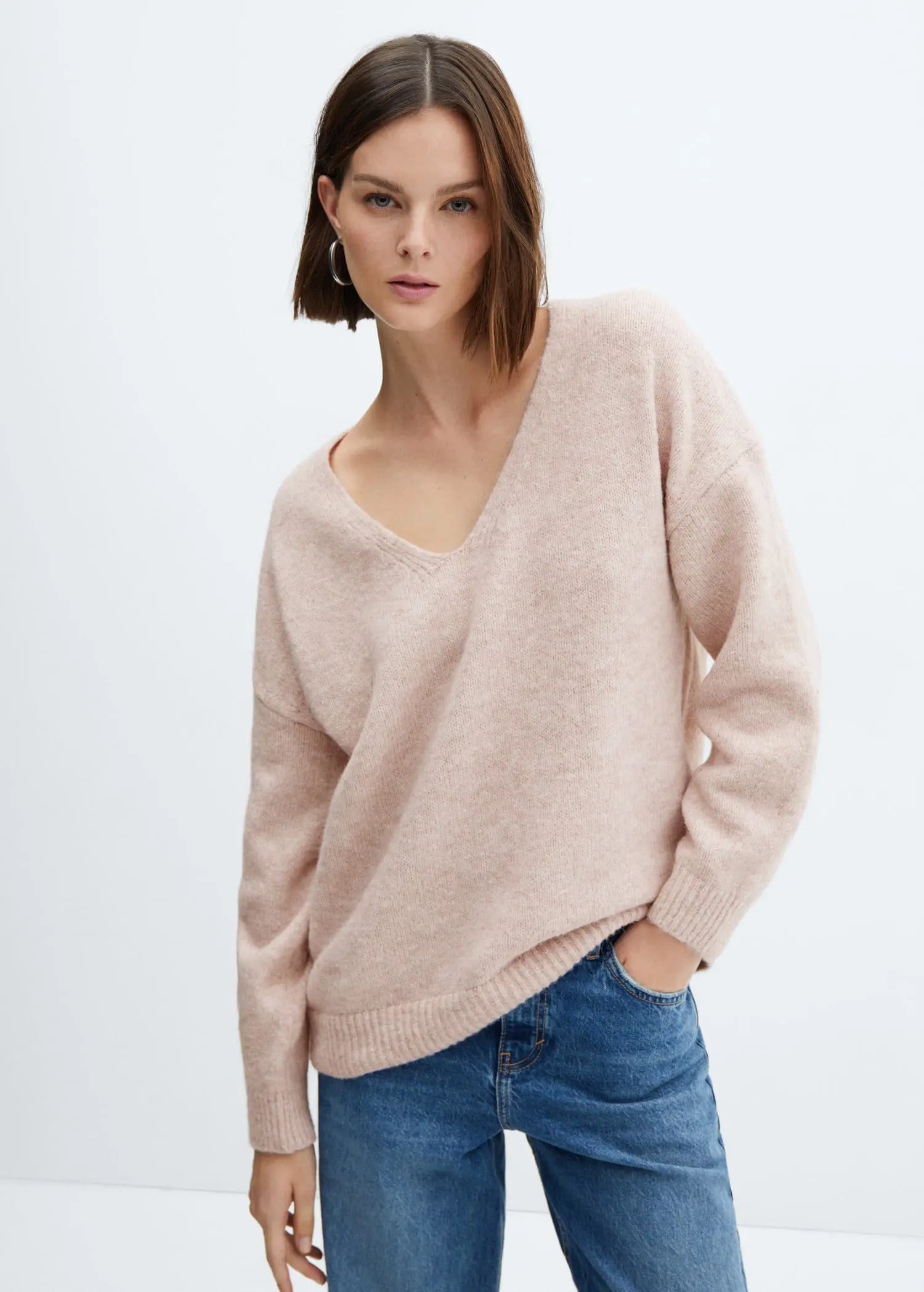 Mango V-neck knit sweater. 2