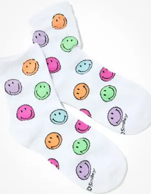 Colorful Smiley® '90s Crew Sock